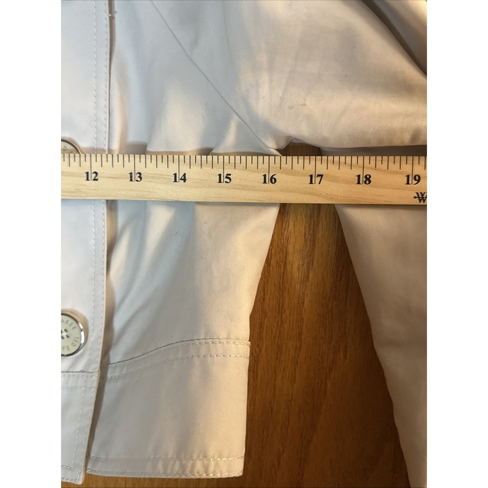 Ted Baker Wms Beige Trench Coat Cropped Dble Breast Sz 2 US 4-6 S Neutral Jacket - Picture 4 of 16
